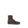 Tod's Suede Ankle Boots With Round Toe And Rubber Sole In Brown