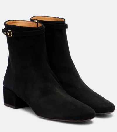 Tod's Suede Ankle Boots In Black