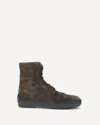Tod's Suede Ankle Boots With Round Toe And Rubber Sole In Brown