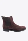 Tod's Suede Ankle Boots In Brown