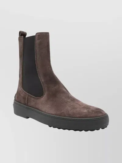 TOD'S SUEDE ANKLE BOOTS FEATURING ELASTIC PANELS