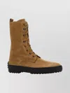 Tod's Suede Ankle Boots Featuring Pull Tab In Brown