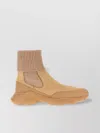Tod's Beige Slip-on Boots With Elasticated Panels In Brown