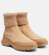 Tod's Beige Slip-on Boots With Elasticated Panels In Brown