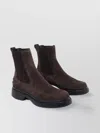 Tod's Suede Ankle Boots With Elastic Side Panels