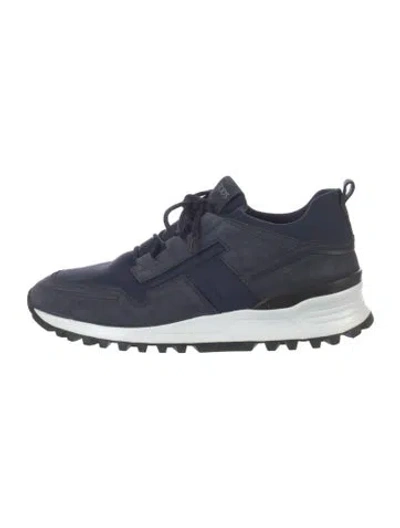 Pre-owned Tod's Suede Athletic Sneakers In Blue