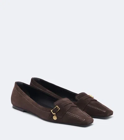 Tod's Buckle-detail Contrast-stitch Loafers In Brown