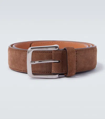 Tod's Suede Belt In Brown
