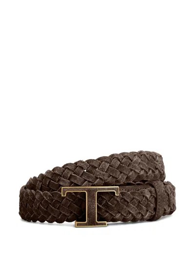 Tod's Suede Belt In Brown