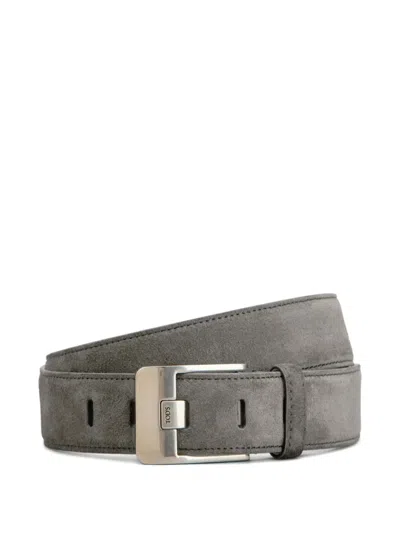Tod's Suede Belt In Gray