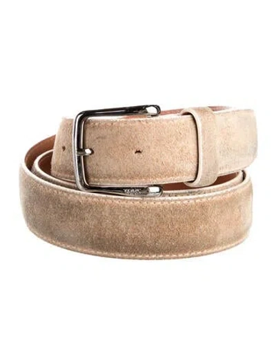 Pre-owned Tod's Suede Belt In Neutral