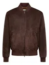 Tod's Suede Bomber Jacket In Brown