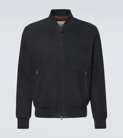 Tod's Suede Bomber Jacket In Black