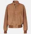 Tod's Suede Bomber Jacket In Brown