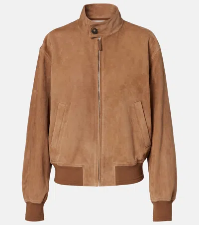 Tod's Suede Bomber Jacket In Brown