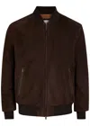 Tod's Tods Suede Bomber Jacket In Brown