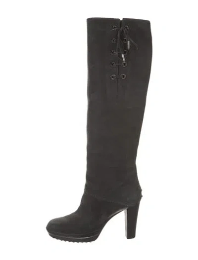 Pre-owned Tod's Suede Boots In Black