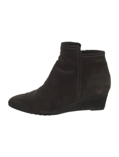 Pre-owned Tod's Suede Boots In Black