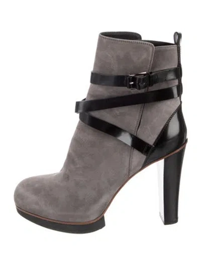 Pre-owned Tod's Suede Boots In Black/grey