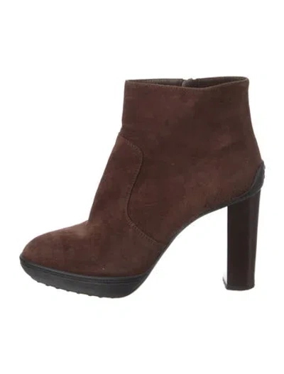 Pre-owned Tod's Suede Boots In Brown
