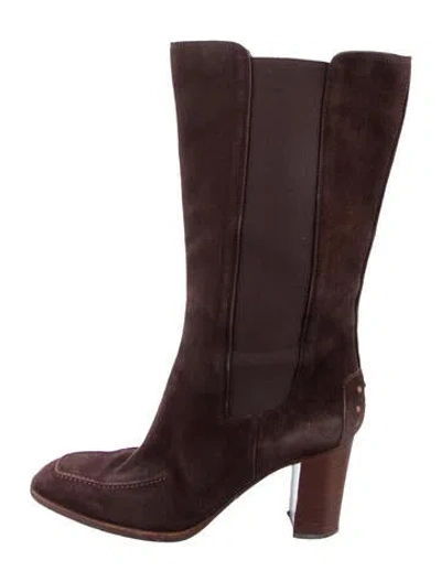 Pre-owned Tod's Suede Boots In Brown