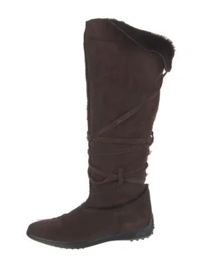 Pre-owned Tod's Suede Boots In Brown