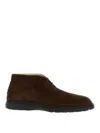 Tod's Suede Leather Ankle Boots In Brown