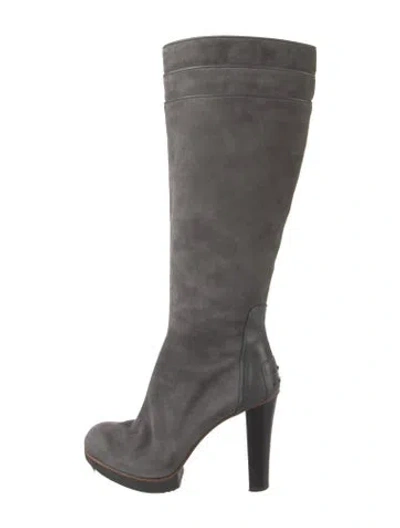 Pre-owned Tod's Suede Boots In Gray