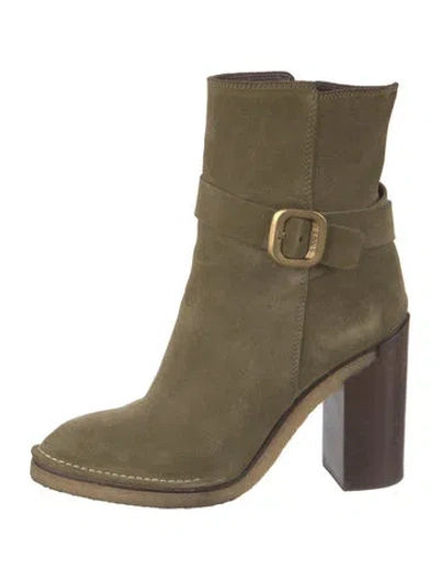 Pre-owned Tod's Suede Boots In Green