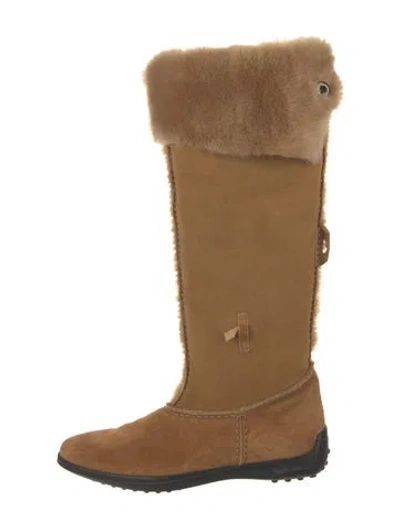 Pre-owned Tod's Suede Boots In Neutrals
