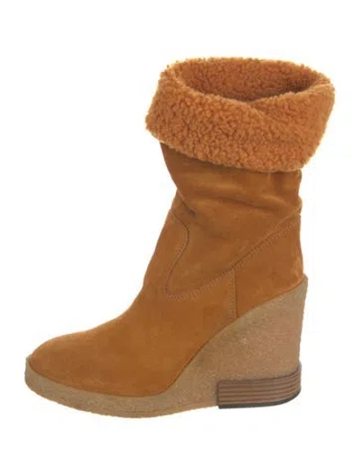 Pre-owned Tod's Suede Boots In Orange