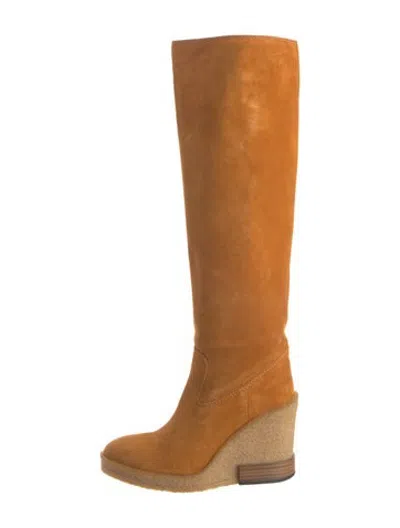 Pre-owned Tod's Suede Boots In Orange