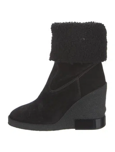 Pre-owned Tod's Suede Boots W/ Tags In Black