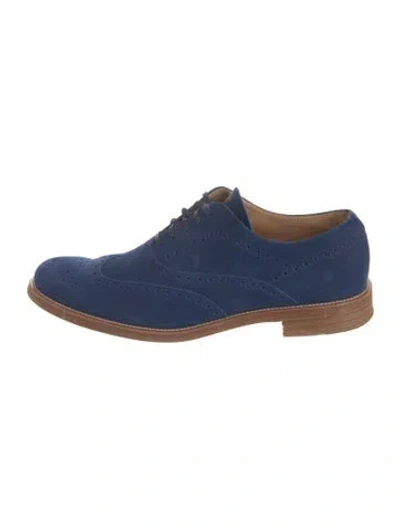 Pre-owned Tod's Suede Brogues In Blue