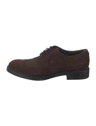 Pre-owned Tod's Suede Brogues In Brown