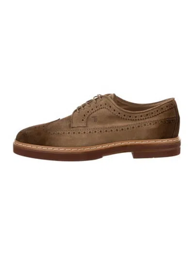 Pre-owned Tod's Suede Brogues In Neutrals