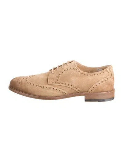 Pre-owned Tod's Suede Brogues W/ Tags In Neutrals