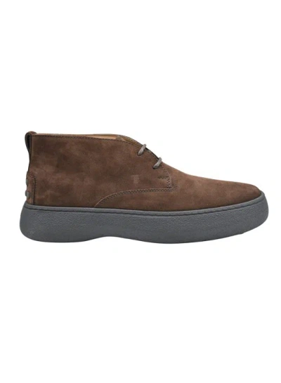Tod's Suede Brown Flat Shoes