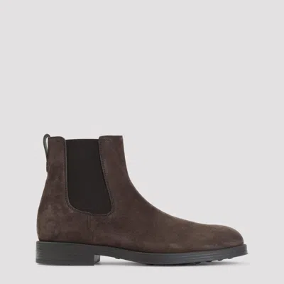 Tod's Tod`s Suede Chelsea Ankle Boots In Brown