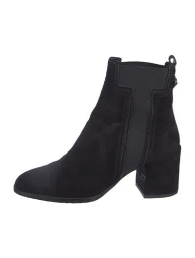 Pre-owned Tod's Suede Chelsea Boots In Black