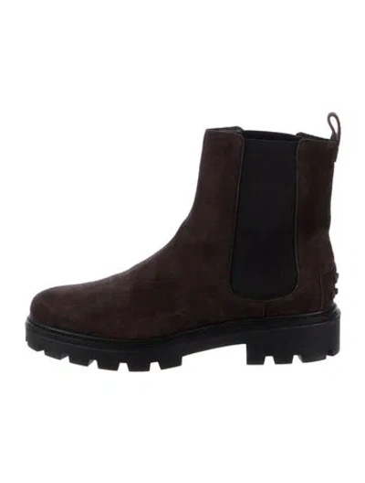 Pre-owned Tod's Suede Chelsea Boots In Black