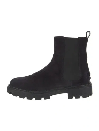 Pre-owned Tod's Suede Chelsea Boots In Black
