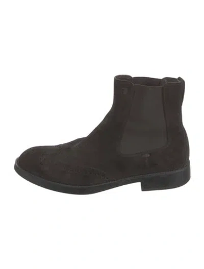 Pre-owned Tod's Suede Chelsea Boots In Black