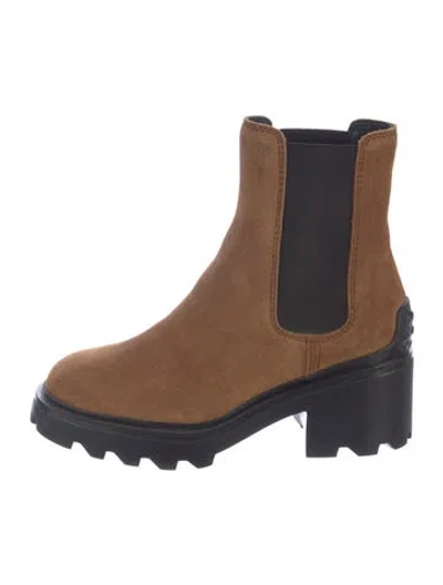 Pre-owned Tod's Suede Chelsea Boots In Blue