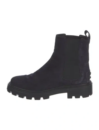 Pre-owned Tod's Suede Chelsea Boots In Blue