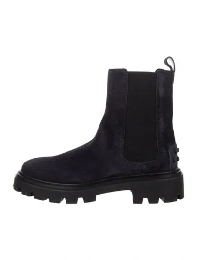 Pre-owned Tod's Suede Chelsea Boots In Blue