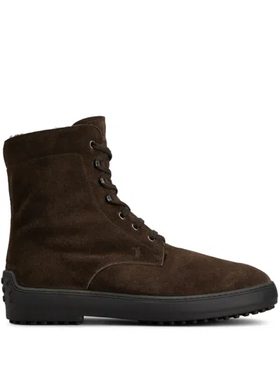 Tod's Suede Chelsea Boots In Brown