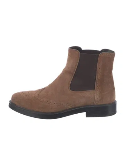 Pre-owned Tod's Suede Chelsea Boots In Brown