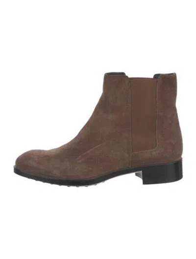 Pre-owned Tod's Suede Chelsea Boots In Brown