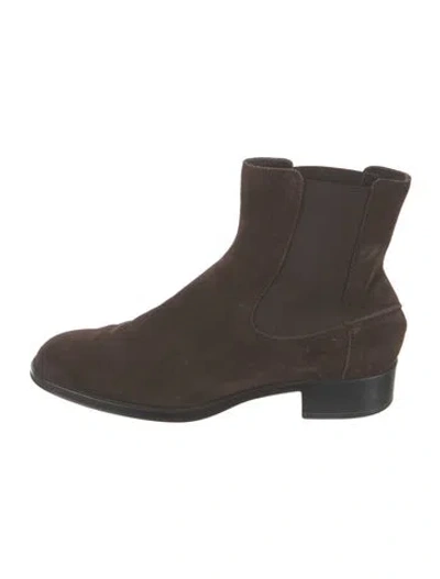 Pre-owned Tod's Suede Chelsea Boots In Brown